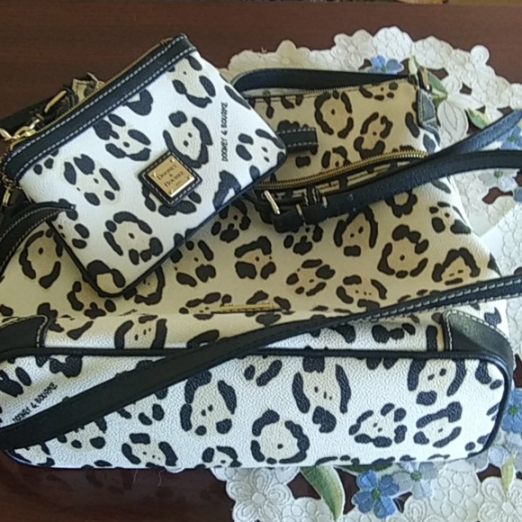 Dooney & Bourke Handbags - Dooney & Bourke Leopard Crossbody and Wristlet